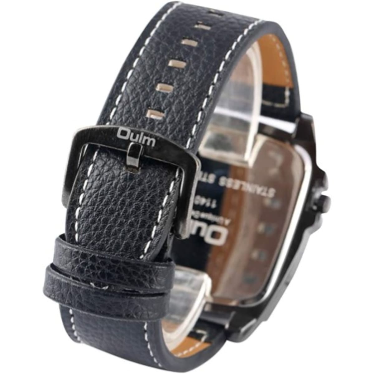 Oulm 1140 Men s Dual Time Zone Military Watch Decorative Compass