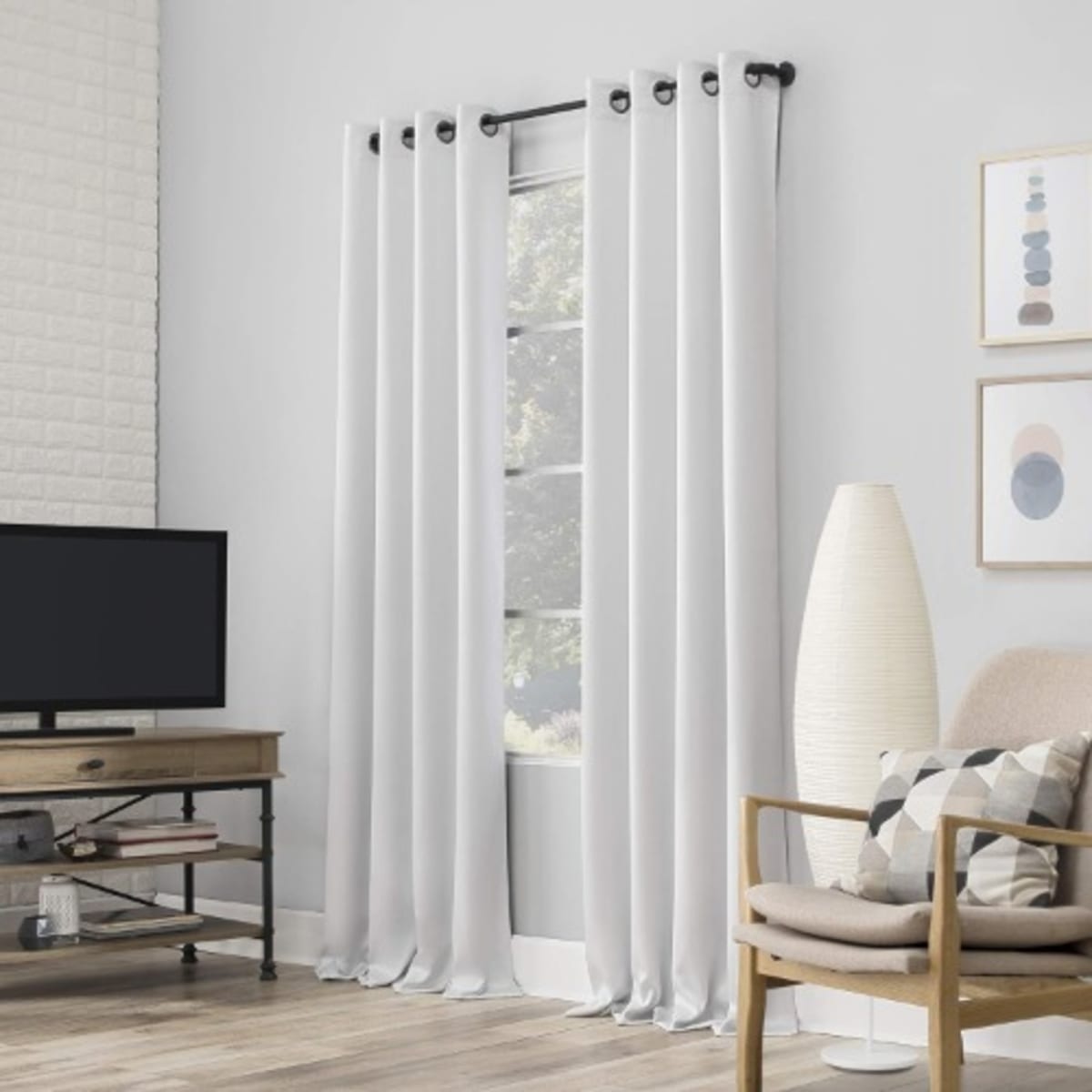 White 2025 grommet curtains