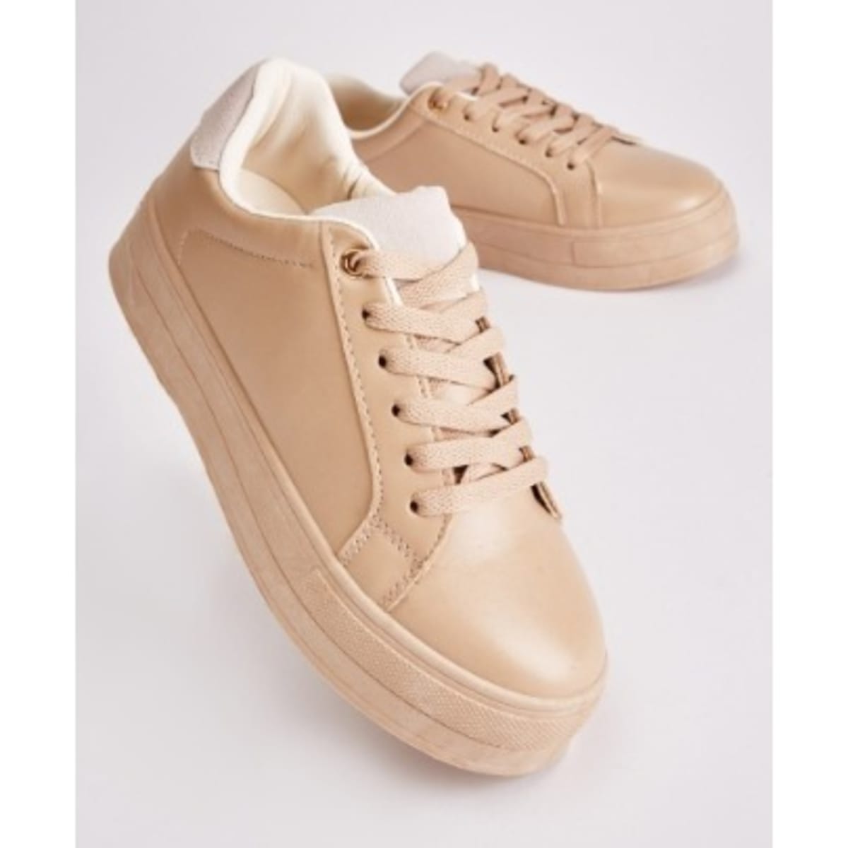 Khaki shop platform trainers