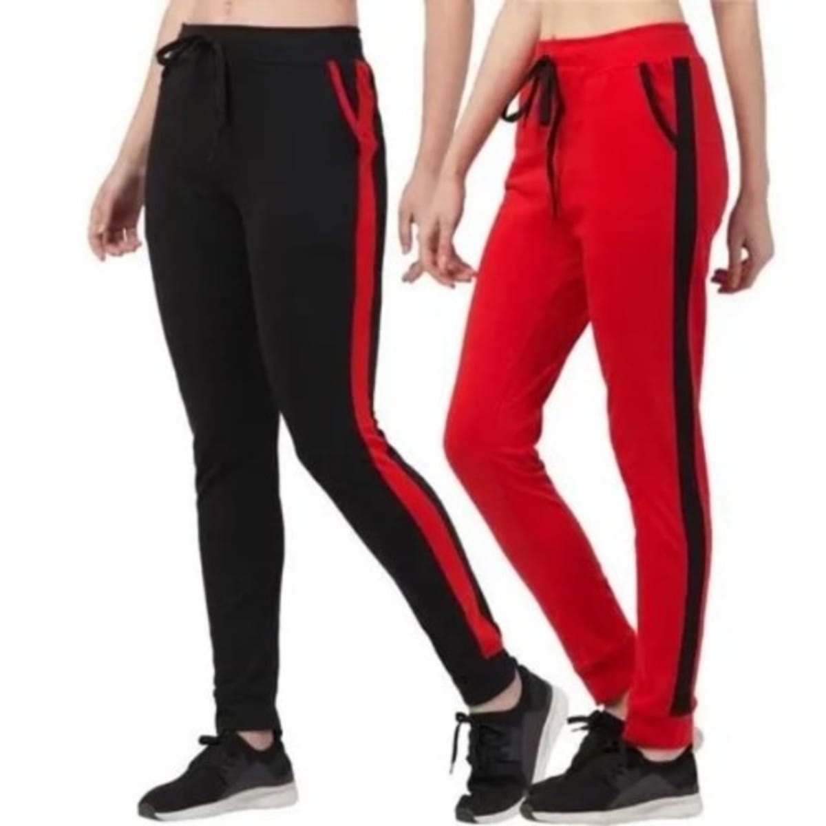 Joggers red on sale and black