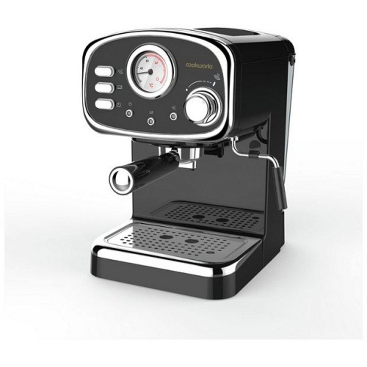 Cookworks Espresso Coffee Machine With Frother Black Konga