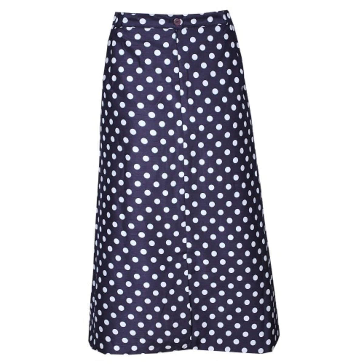 Dashing Ladies Corporate Polka Dot Skirt Blue white Lsk 7024