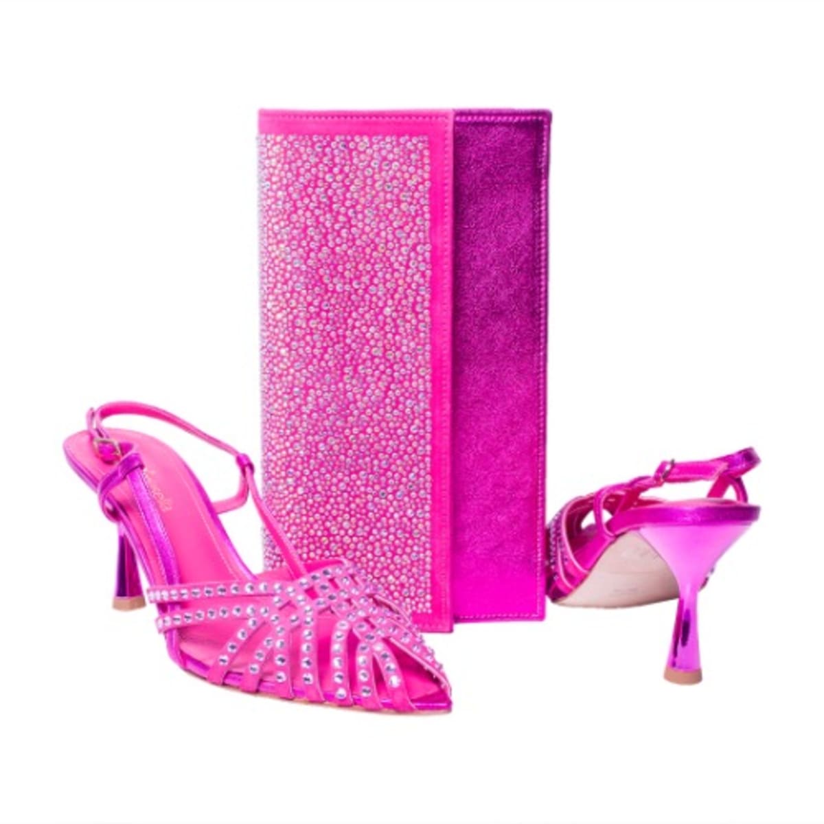 Fuschia pink shoes and matching bag sale