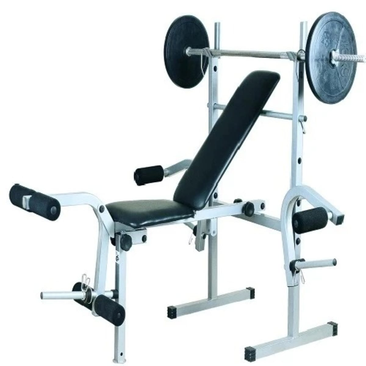 Weight Bench With 66t Long Iron Bar And 45kg Chromed Plate Konga