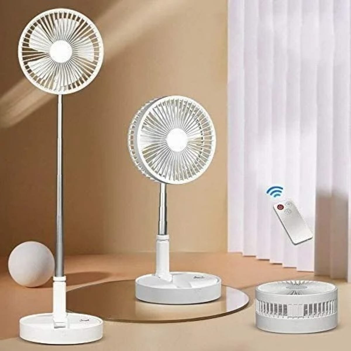 Rechargeable Foldable Travel Fan With USB- 7200mAh