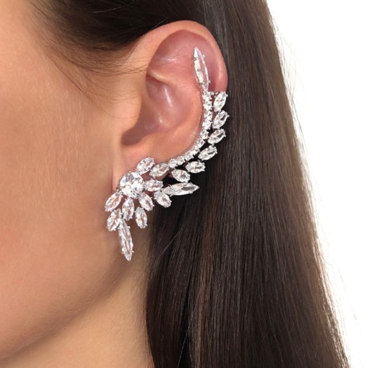 Rhinestone sales cuff earrings
