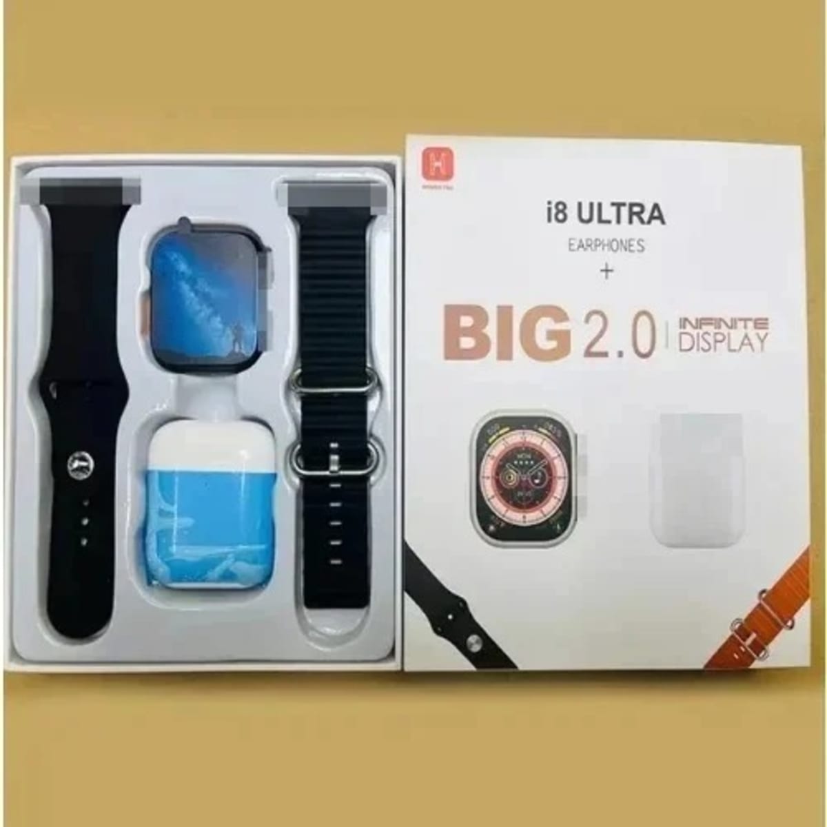 I8 Ultra Smart Watch With Earphones Black Konga Online Shopping