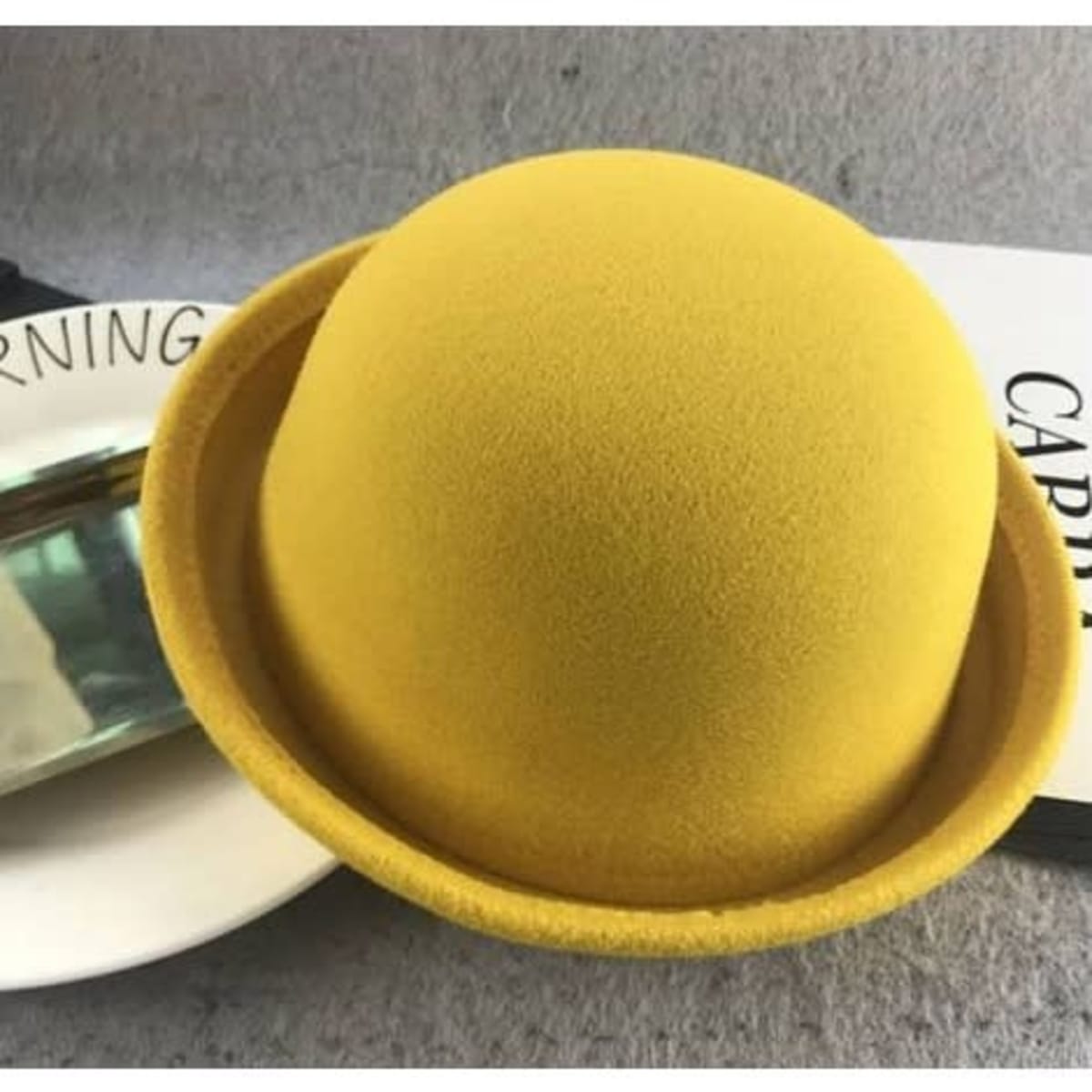 Fedora Unisex Suede Bowler Hat Yellow Konga Online Shopping