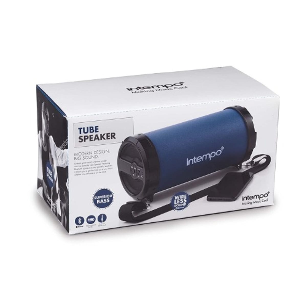 Blue outlet tube speakers