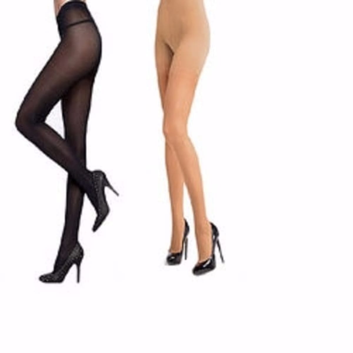 Evelyn Ladies Panty Hose Pop Socks - Black & Nude