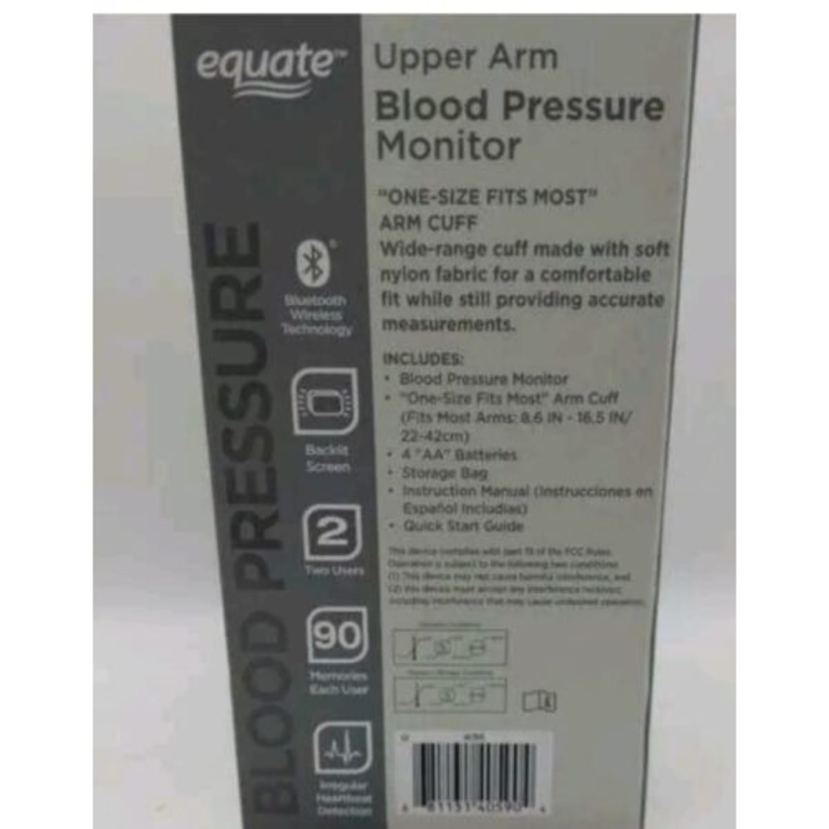 Equate BP-6000 Upper Arm Blood Pressure Monitor with Bluetooth - Each