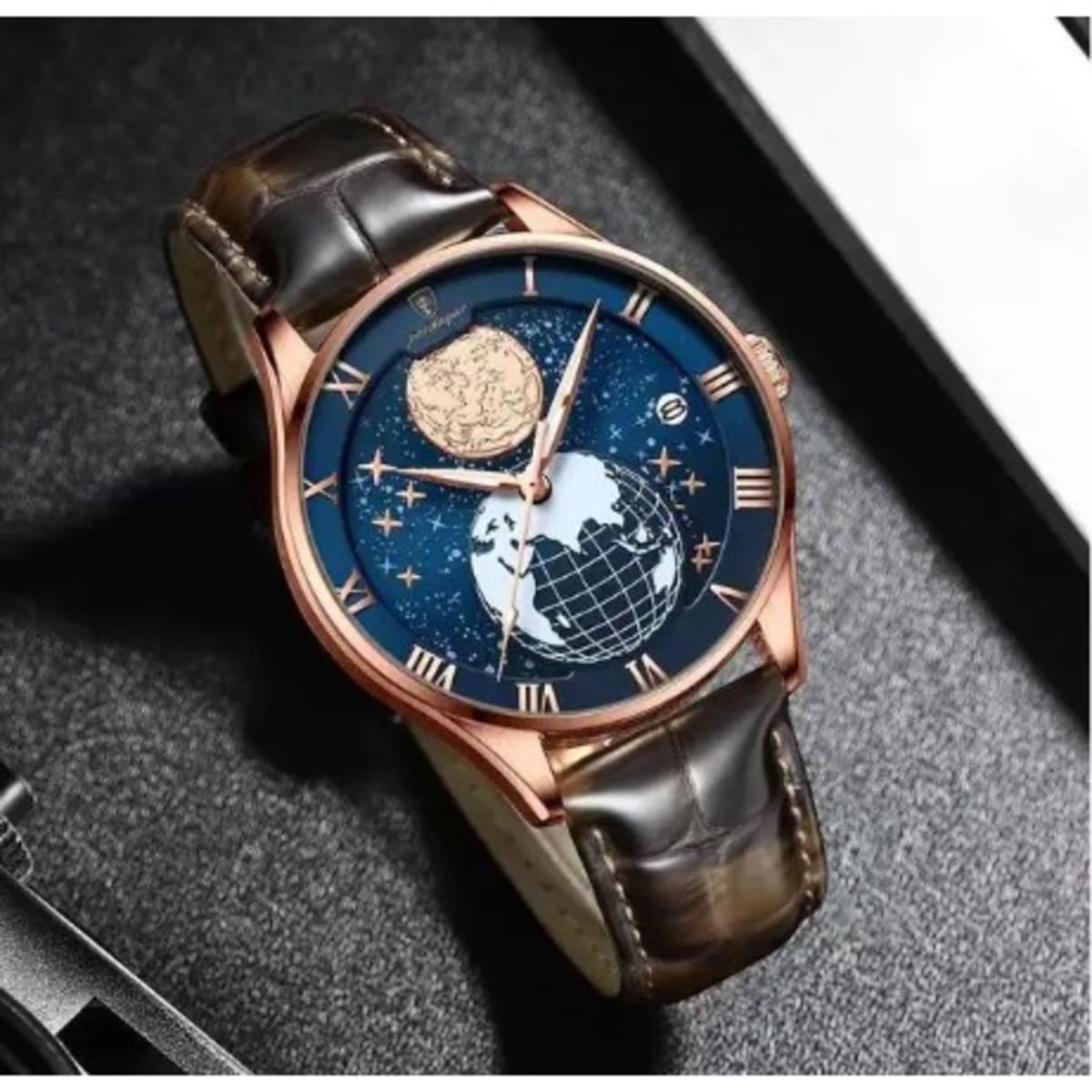 Real leather watch sales
