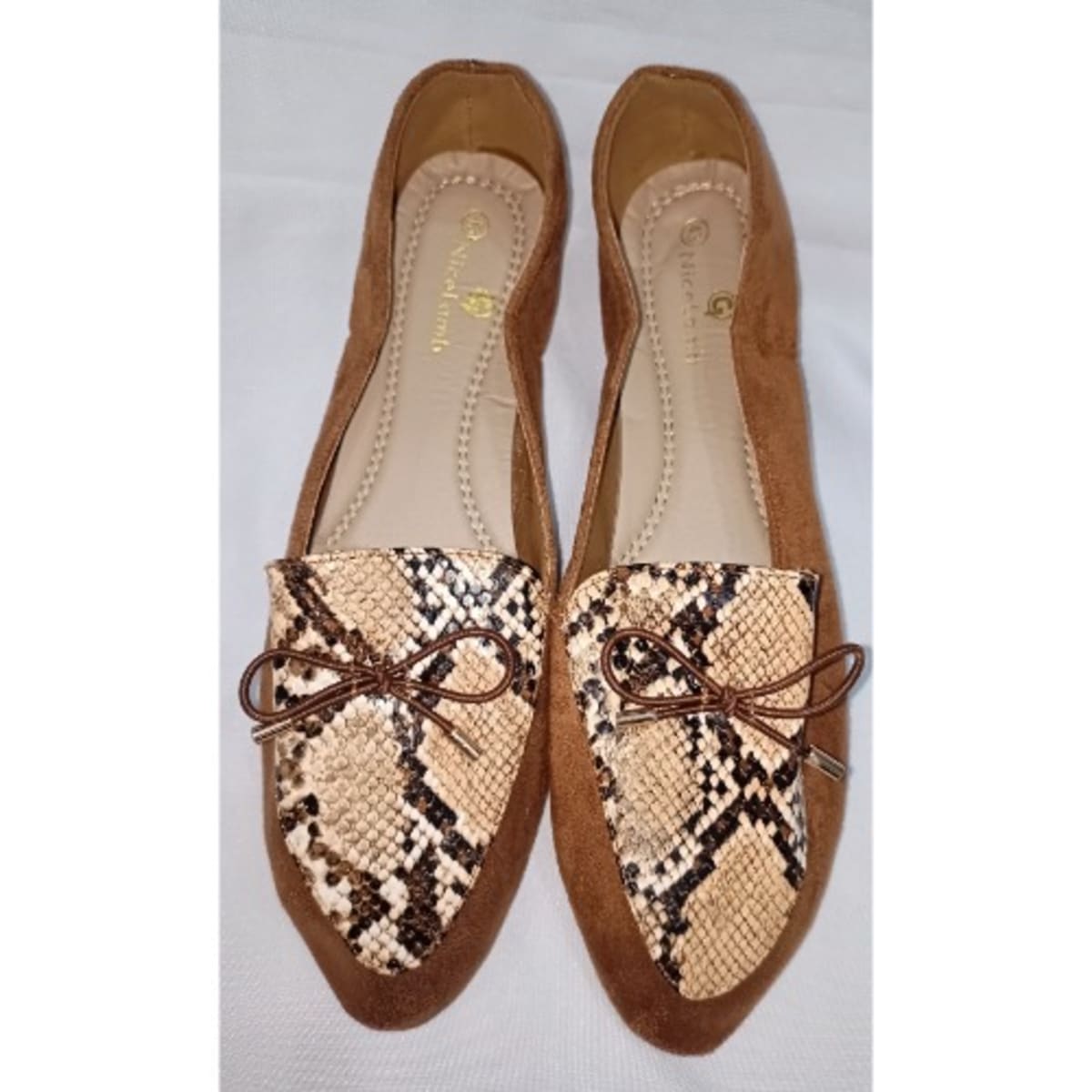 Flat snake hot sale print shoes
