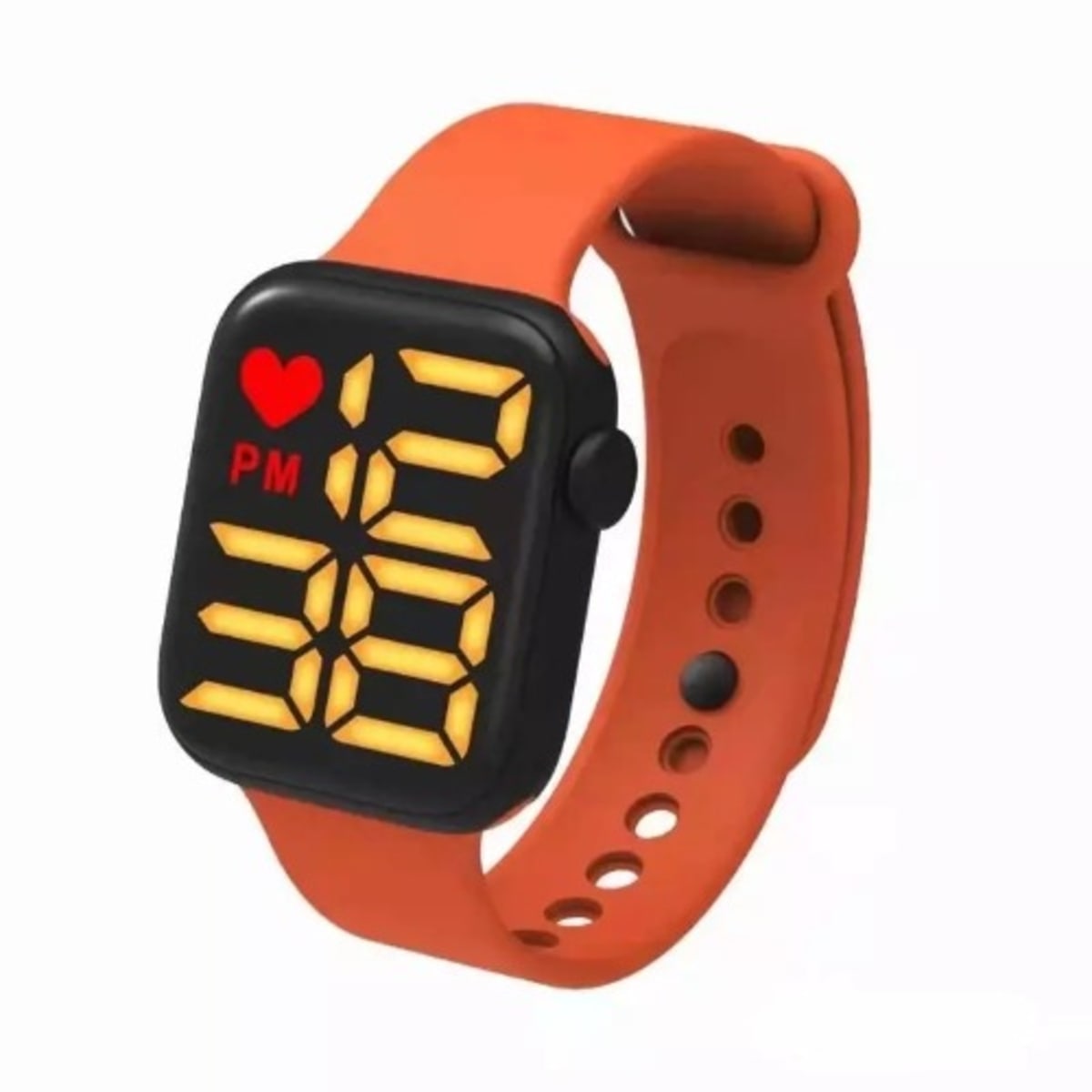 Unisex Yellow Display Digital Touch Screen Watch Orange Konga