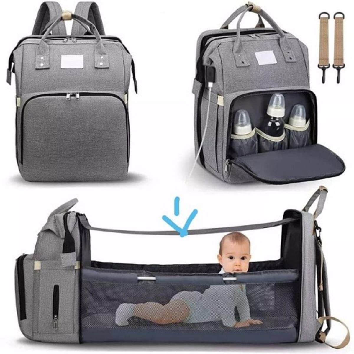 Baby Trend Potable Diaper Bag Backpack With Usb Charging Port