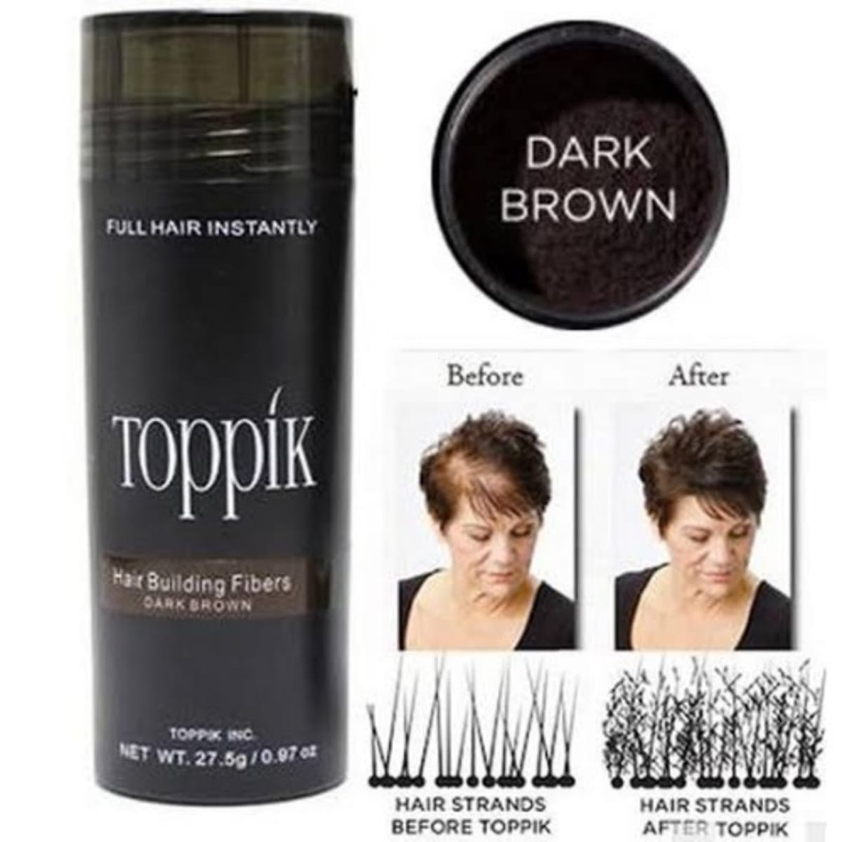 Buy TOPPIK Hair Building Fibers Black 011 oz Online at Low Prices in  India  Amazonin