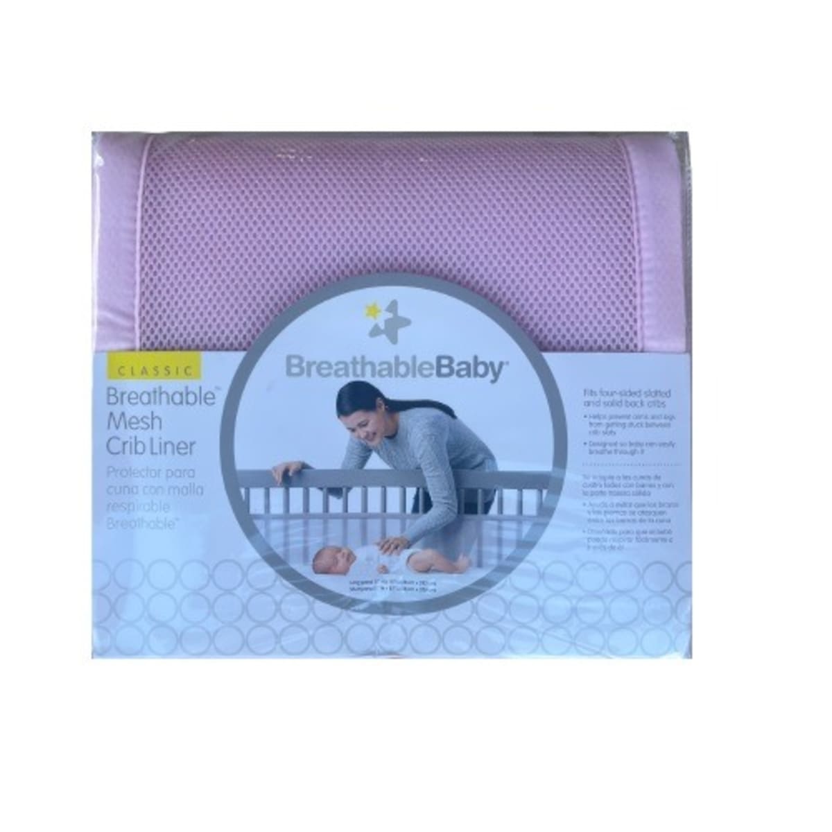 Pink mesh cheap crib bumper