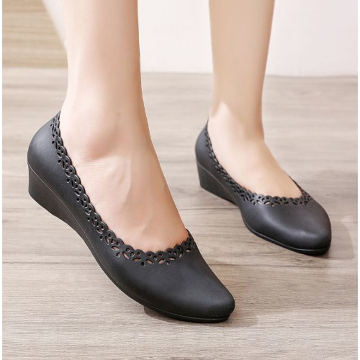 Rubber flat shoes on sale
