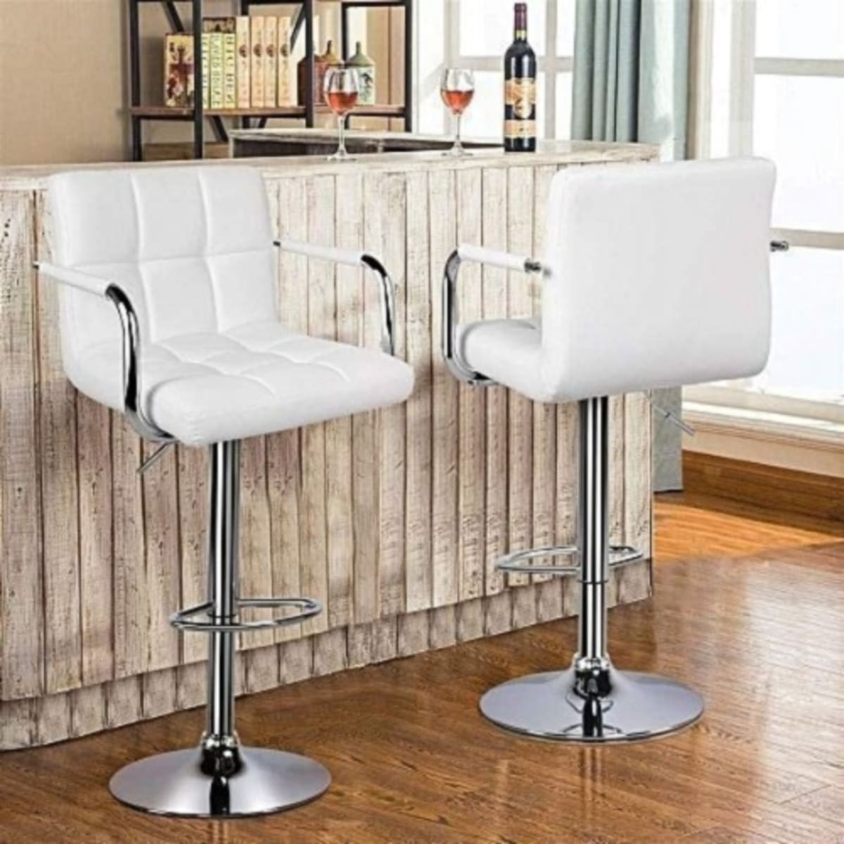 Bar stool with hot sale back support and arms