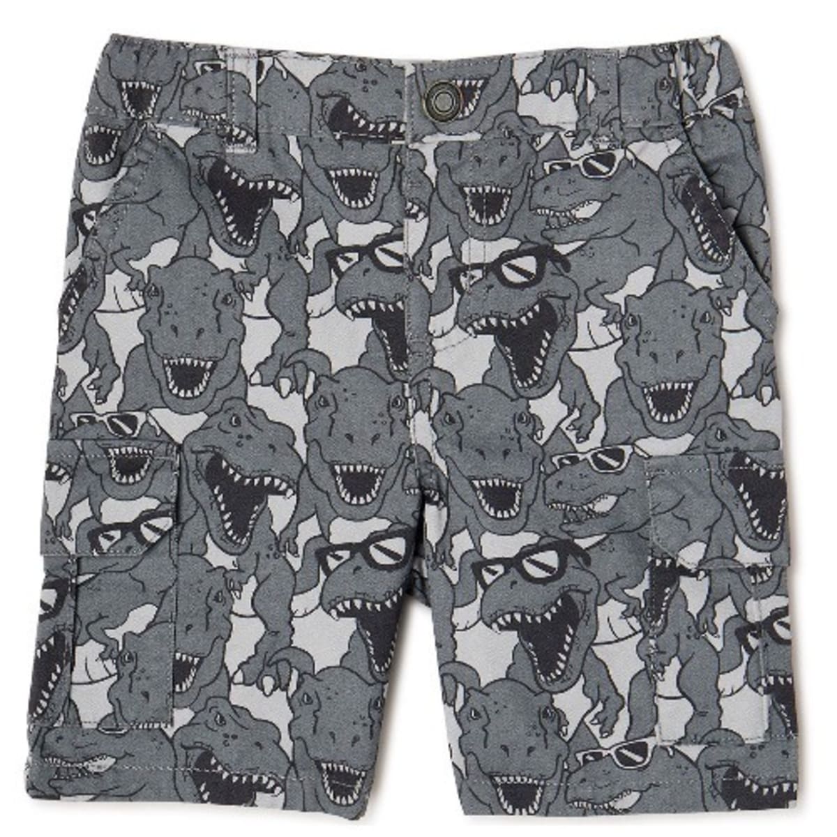 Garanimals Toddler Boys Cargo Print Shorts Grey Dino Konga