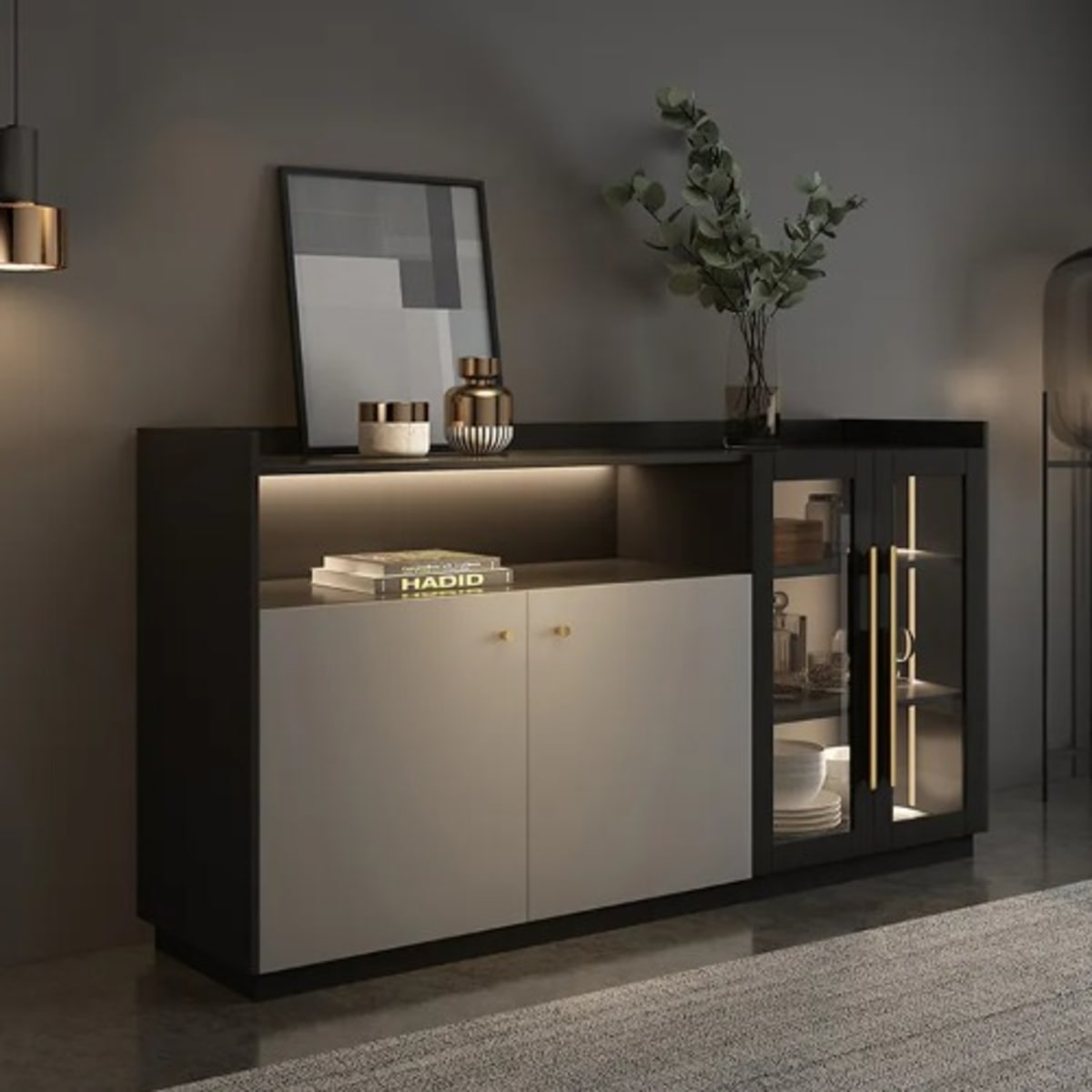 Led shop sideboard cabinet