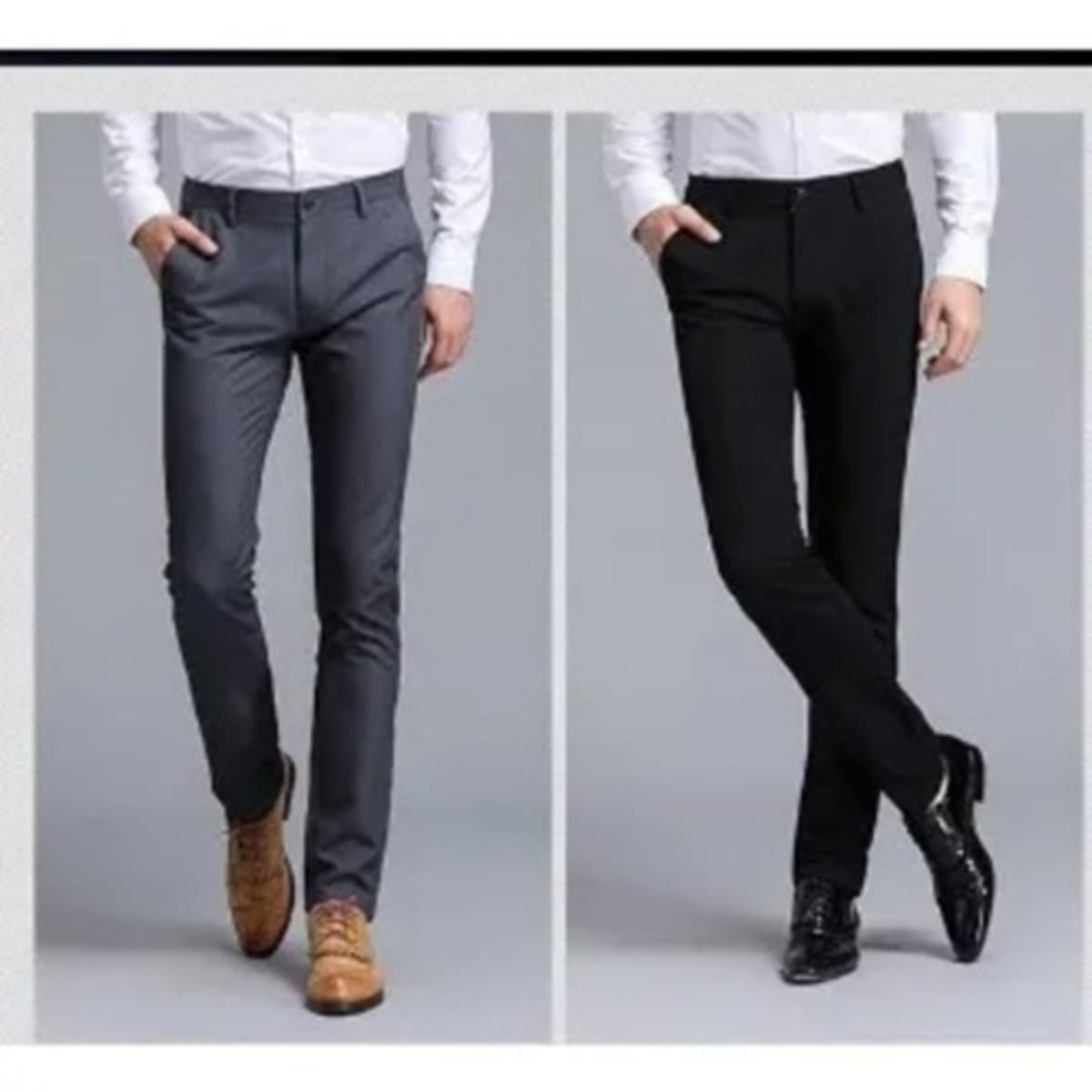 Suit Trousers For Men - Black & Grey - 2pcs