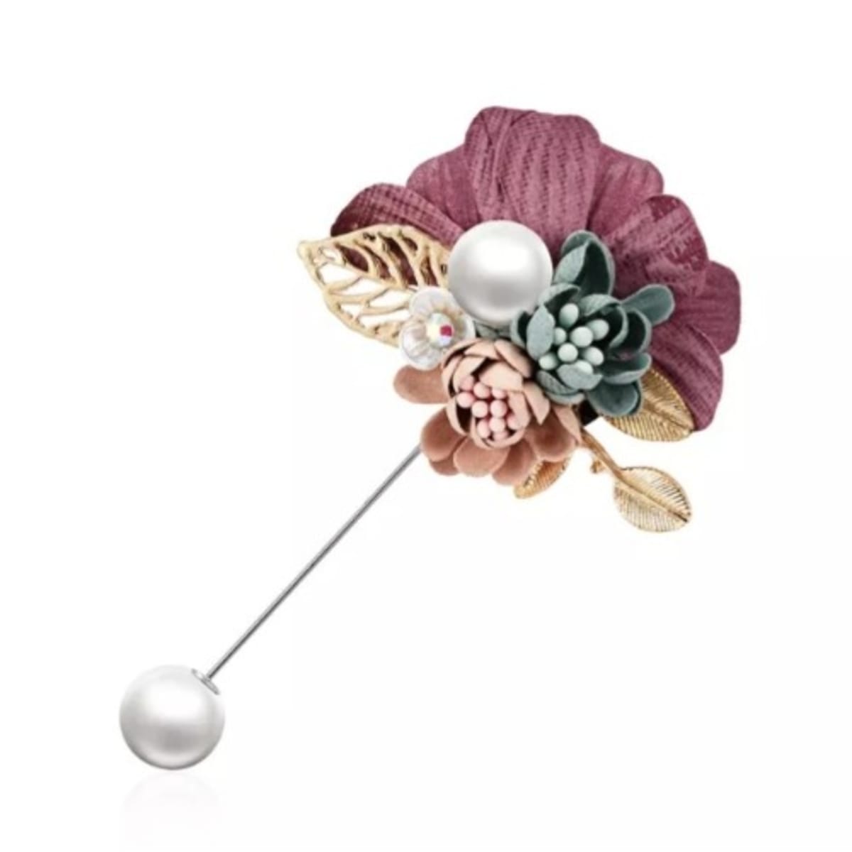 Gold fabric sales flower pin