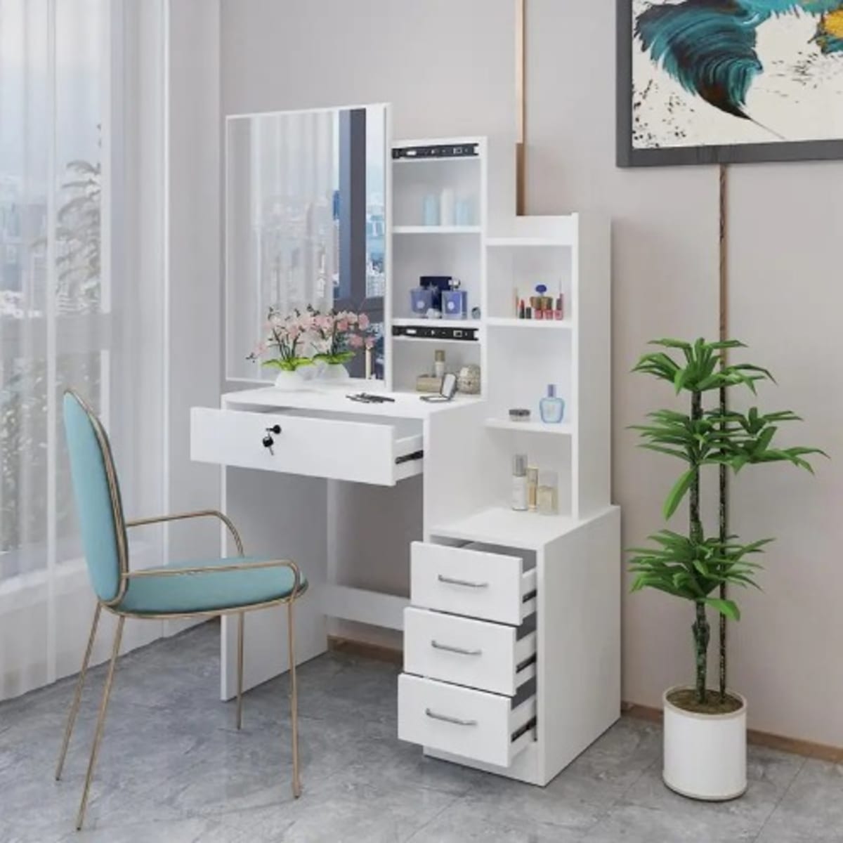 Admiral dressing table store set with mirror