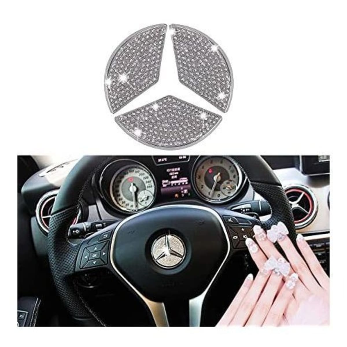 Mercedes benz logo sales steering wheel cover