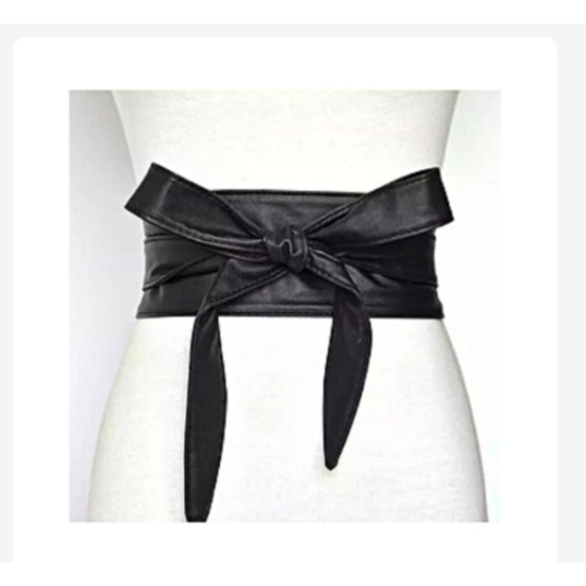 Black leather store waist belt