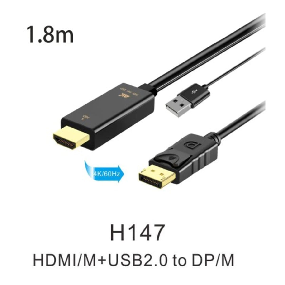 Cable Displayport A Hdmi 1.8 Metros 4k Dp Hdmi Display Port