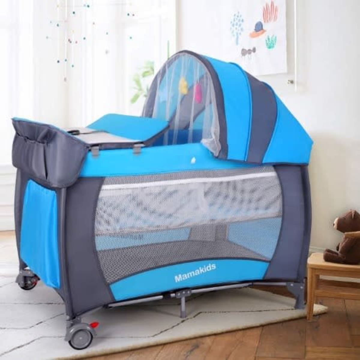 Foldable baby crib top