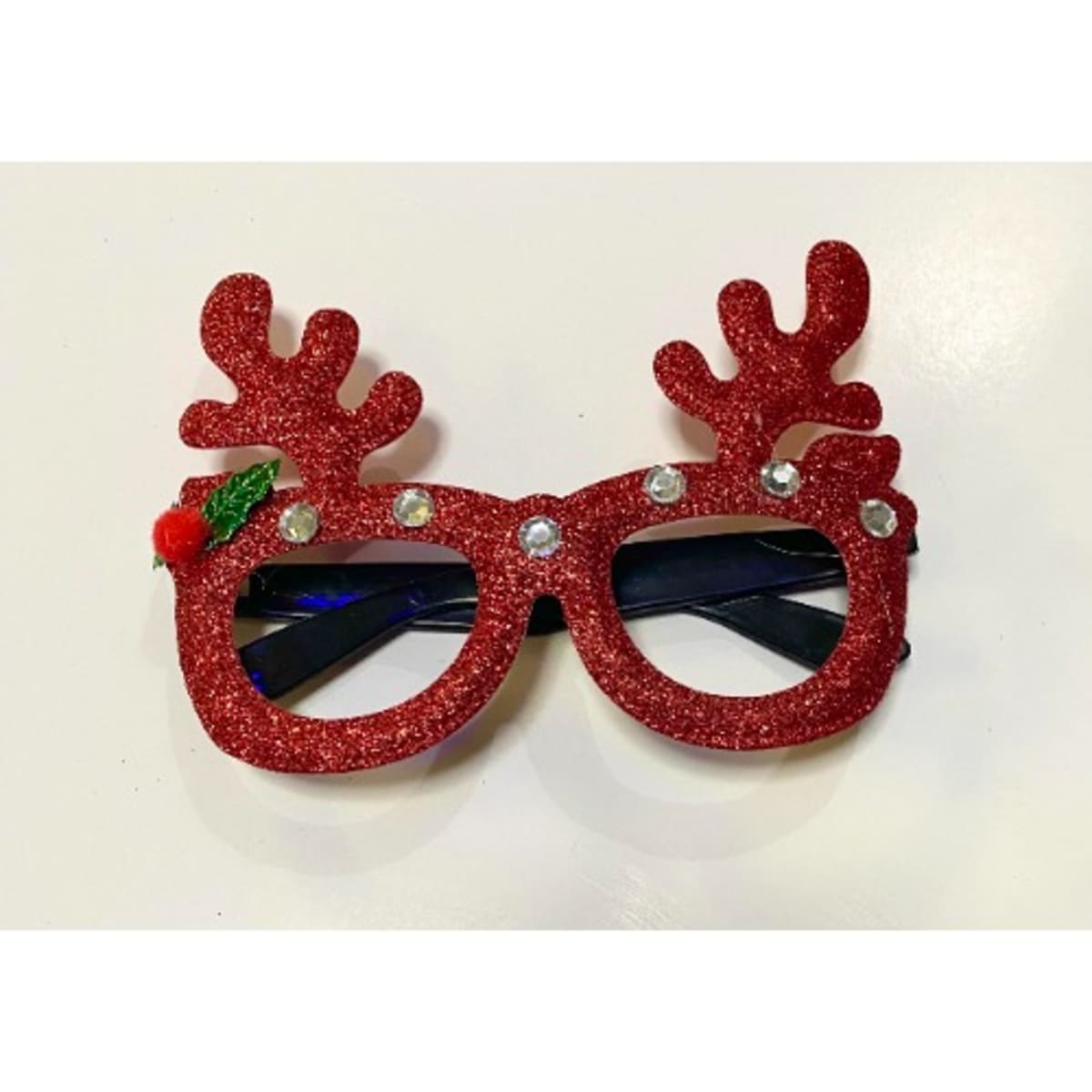 Christmas Themed Reindeer Horn Eye Glass Unisex 1 Piece Red