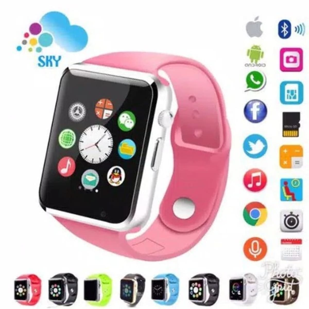 A1 Smartwatch With Sim And Memory Card Slot Pink Konga Online