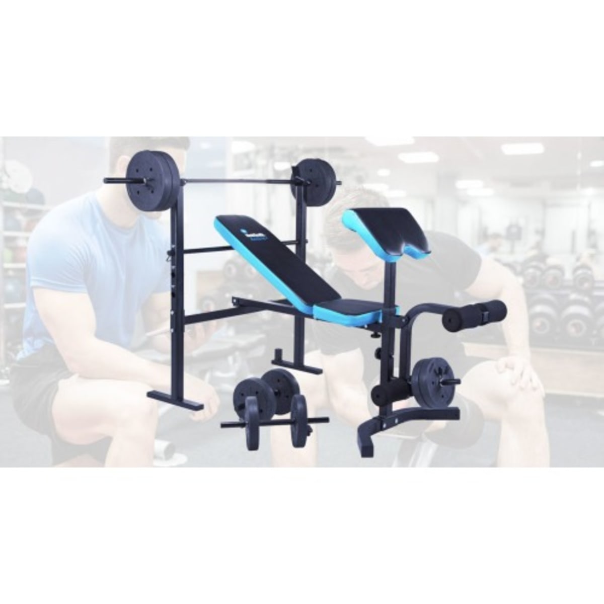 Men's health store folding weights bench