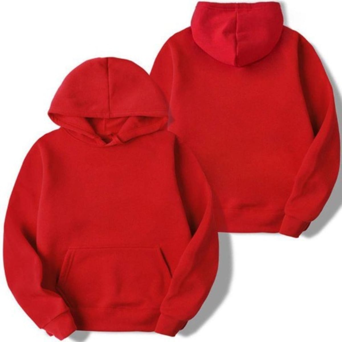 Plain red hoodies top