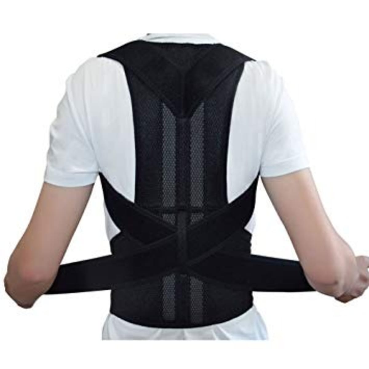 Adjustable Posture Corrector Back Brace Support Belt - Black