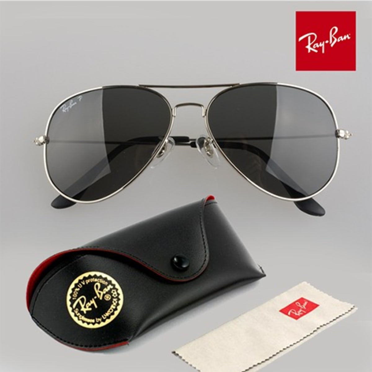 Ray ban silver frame clearance aviator