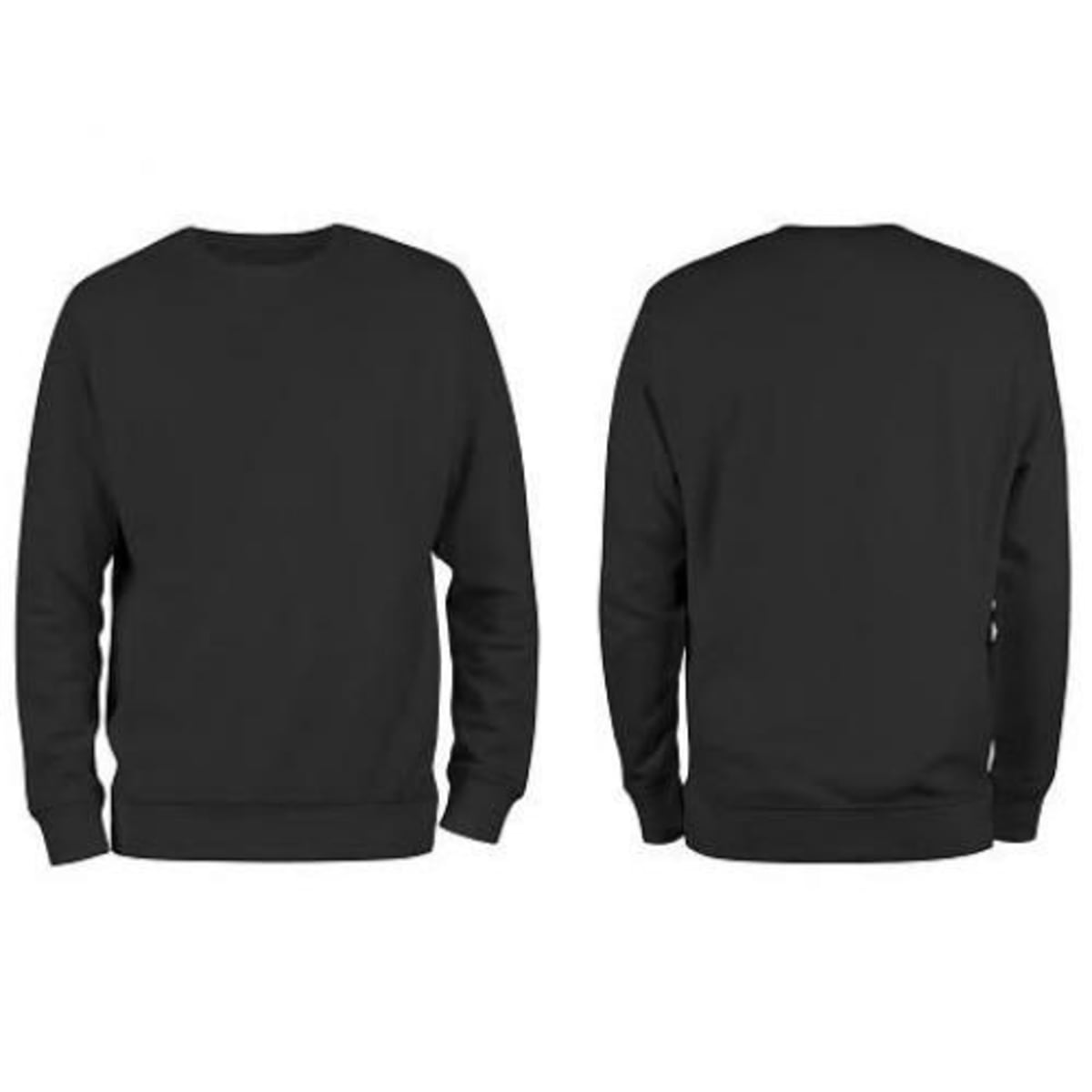 Plain Round Neck Sweatshirt Black Konga Online Shopping