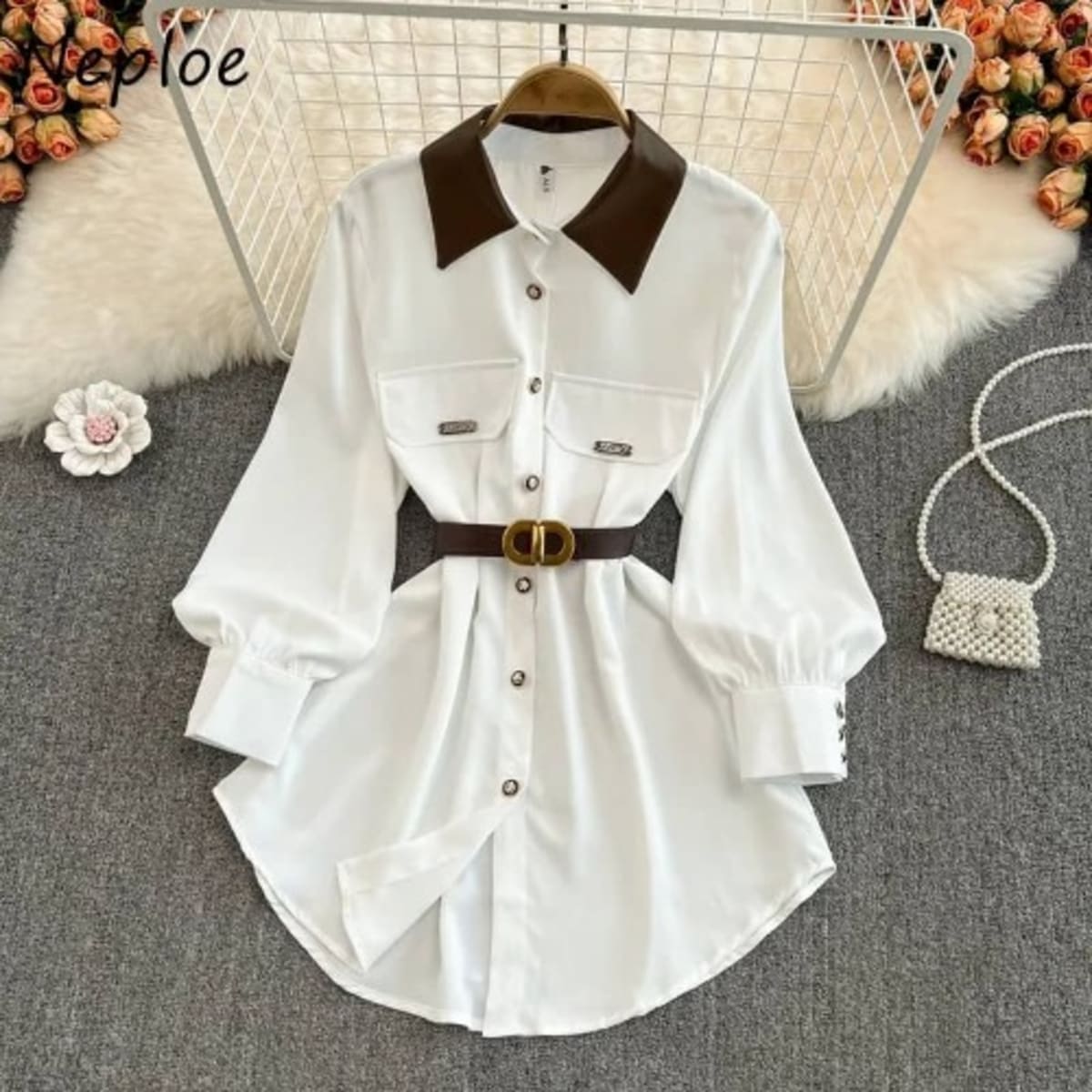 Fashion Front Ladies Long Sleeve Shirt Top White Konga Online