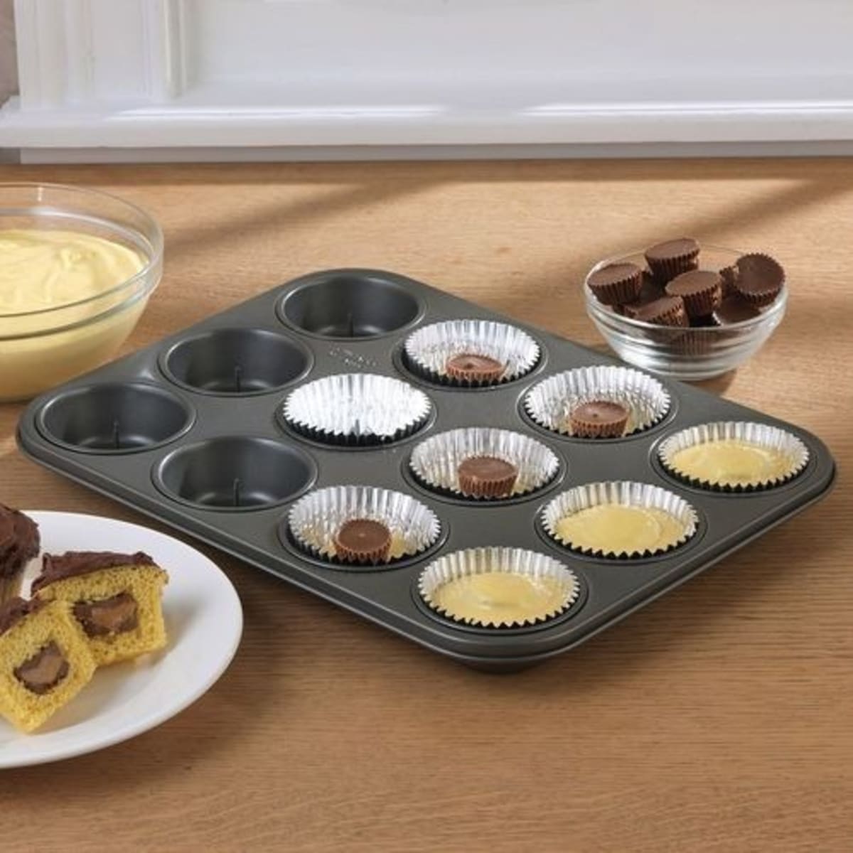Cupcake Mold Nonstick Baking Pan Tray- Black