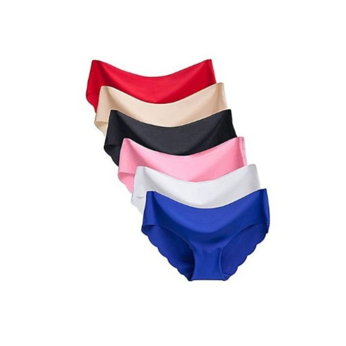 6pcs/pack Solid Color Seamless Women's Ice Silk Thong Underwear