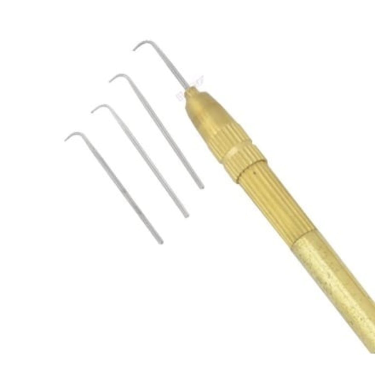 1 Set Hair Needle Holder And 4 pcs(1-1,1-2,2-3,3-4) Ventilating Needles For  Wig Making Knoting Hair Needles
