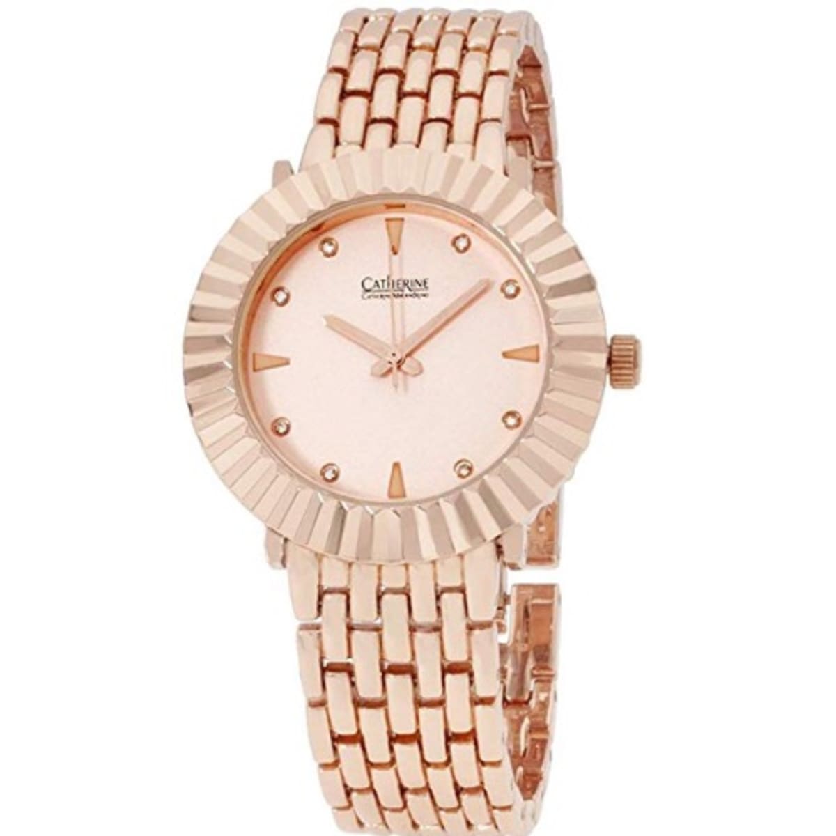 Catherine Malandrino Pink Dial Rose Gold Stainless Steel Ladies