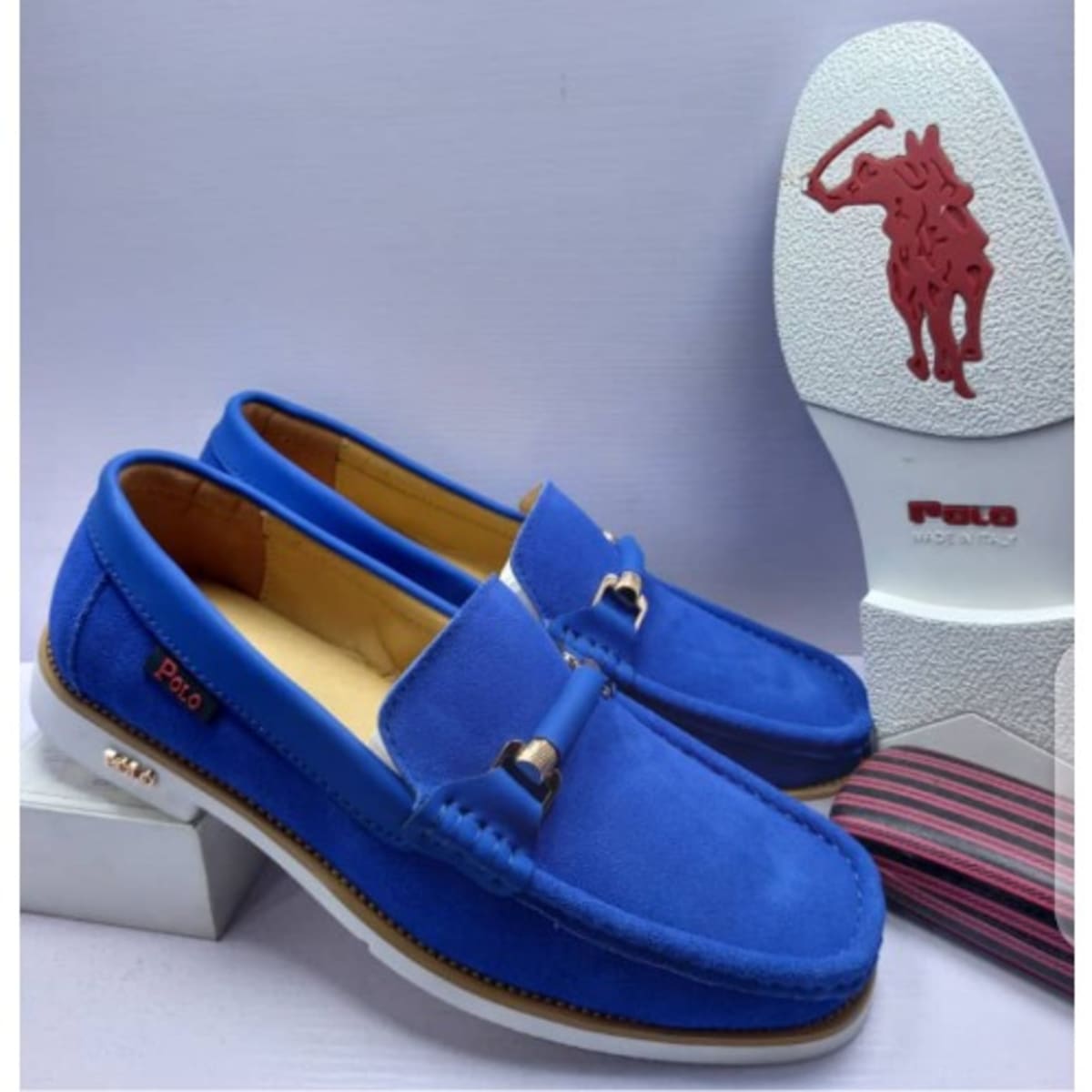 Ralph lauren discount blue suede shoes