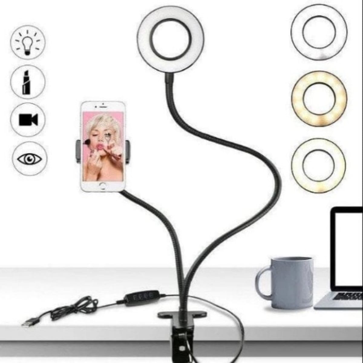 Professional Live Streaming Ring Light With Cell Phone Holder