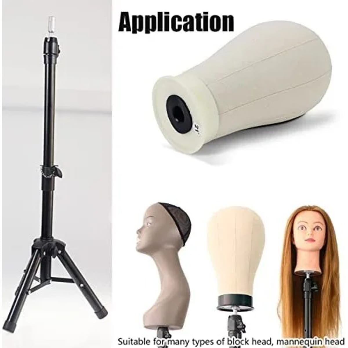 Cheap Training Mannequin Head Canvas Block Head With Wig Head Stand  Supports Holder Adjustable Mini Wig Stand Tripod For Choice