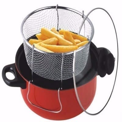 3-in-1 Non-stick Deep Fryer with Frying Basket-Premium Quality.
