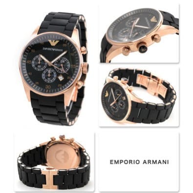 armani blue leather watch
