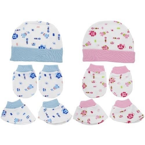 Newborn Baby Hats Socks Mittens Set 